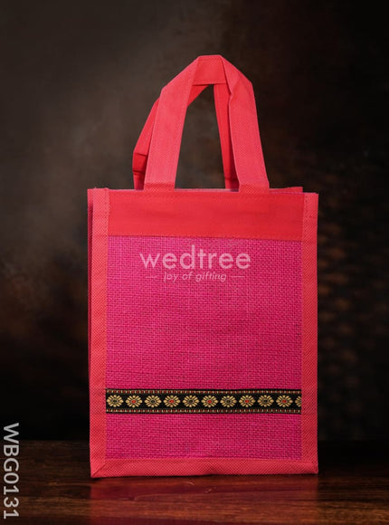 Jute Bag with Nonwoven Fabric - 10 inch - WBG0131