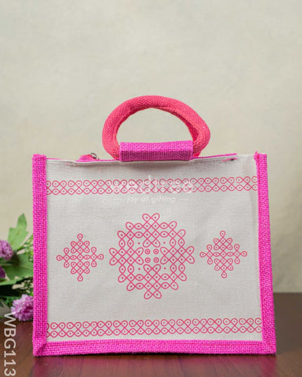 Jute Rangoli Design Bag - WBG1138