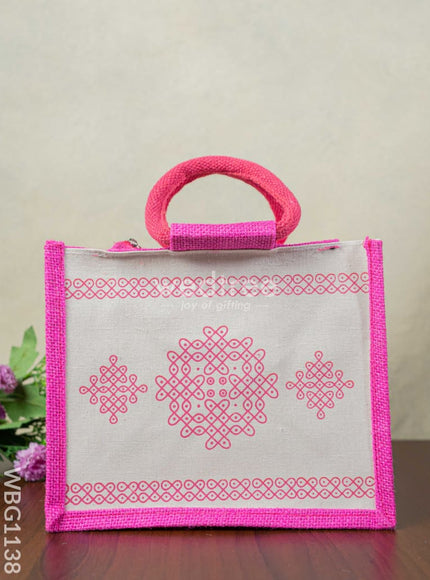 Jute Rangoli Design Bag - WBG1138