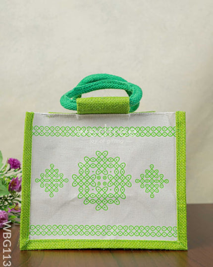 Jute Rangoli Design Bag - WBG1138