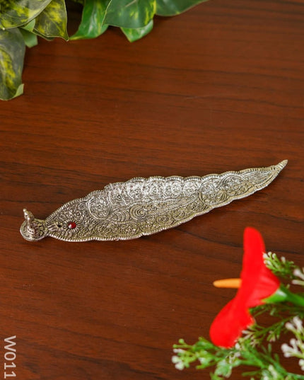 Leaf Agarbathi stand Oxidised Ganesh - W0115