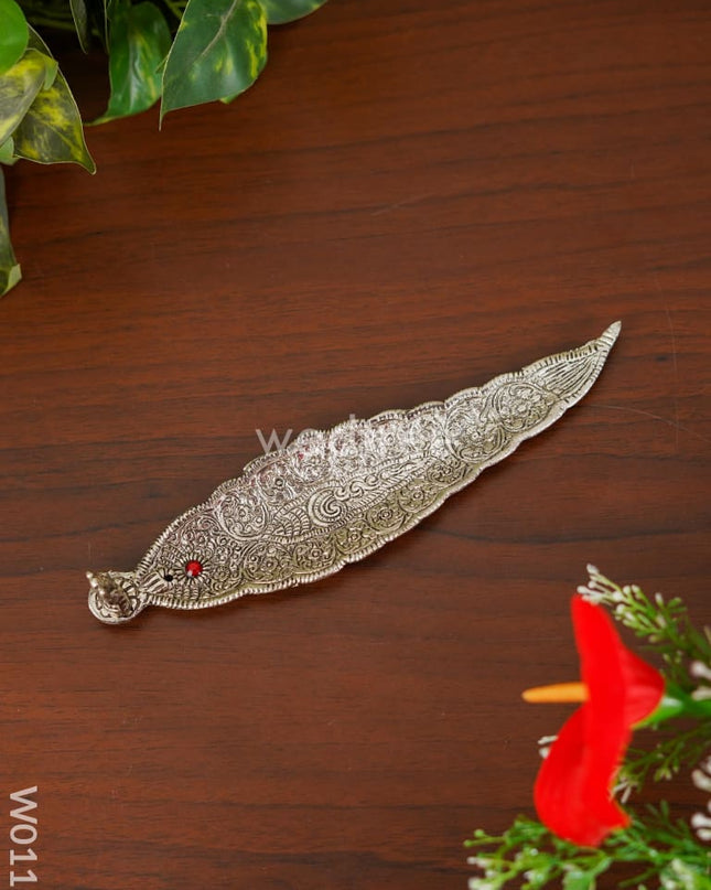 Leaf Agarbathi stand Oxidised Ganesh - W0115