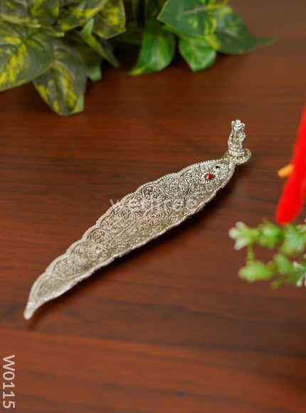 Leaf Agarbathi stand Oxidised Ganesh - W0115