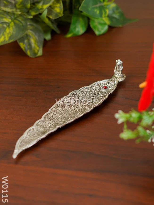 Leaf Agarbathi stand Oxidised Ganesh - W0115