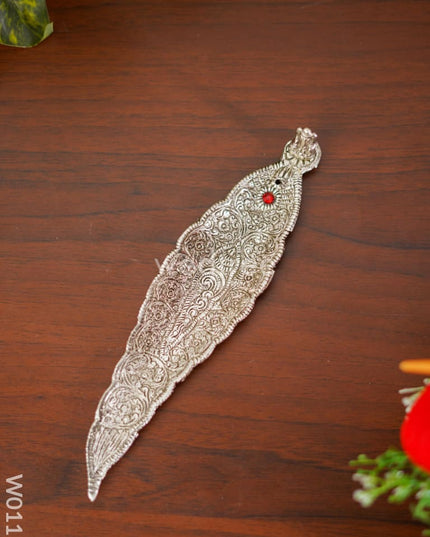 Leaf Agarbathi stand Oxidised Ganesh - W0115