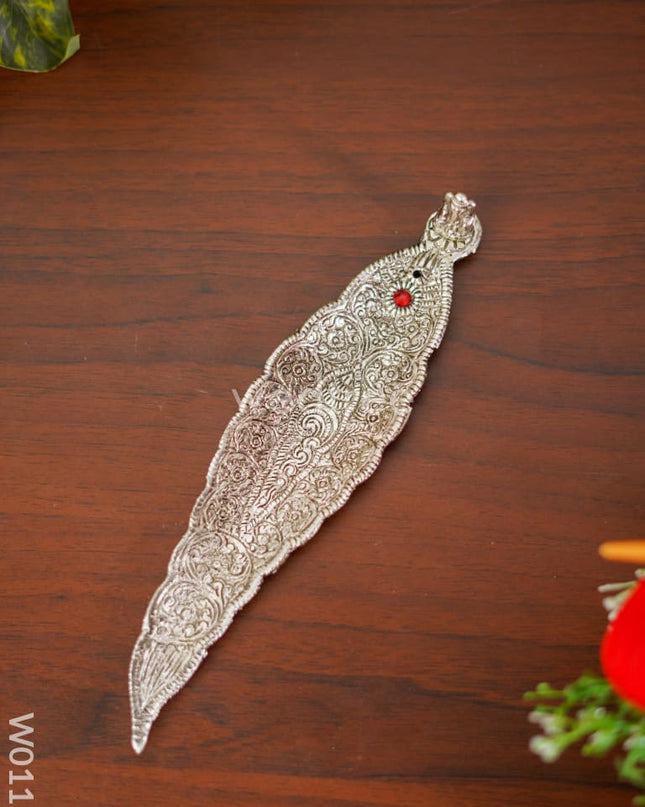 Leaf Agarbathi stand Oxidised Ganesh - W0115
