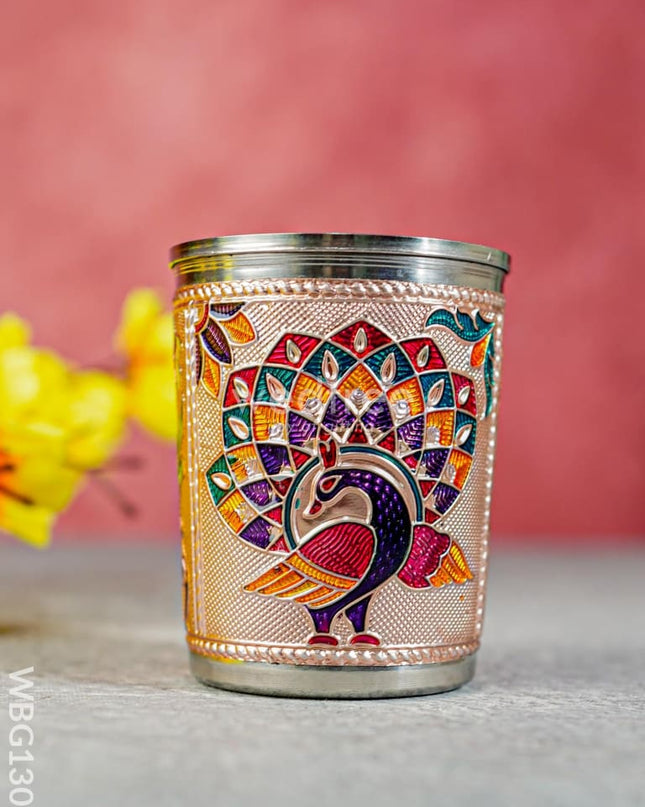 Meenakari Glass - Peacock Design - WBG1302
