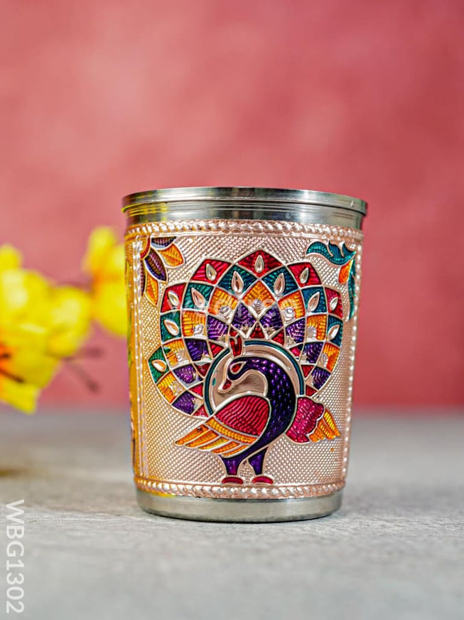 Meenakari Glass - Peacock Design - WBG1302