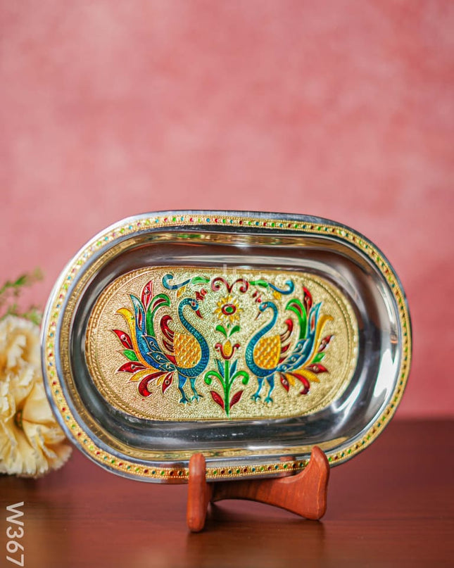 Meenakari Oval Plate 10 inch - W3671