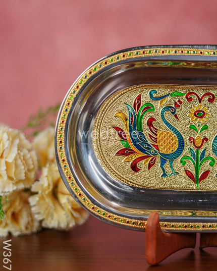 Meenakari Oval Plate 10 inch - W3671