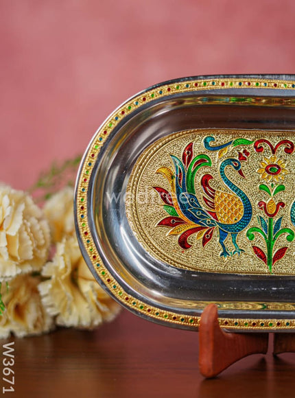 Meenakari Oval Plate 10 inch - W3671