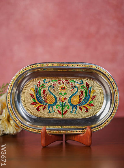 Meenakari Oval Plate 10 inch - W3671
