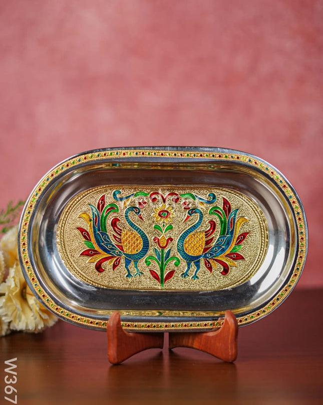 Meenakari Oval Plate 10 inch - W3671