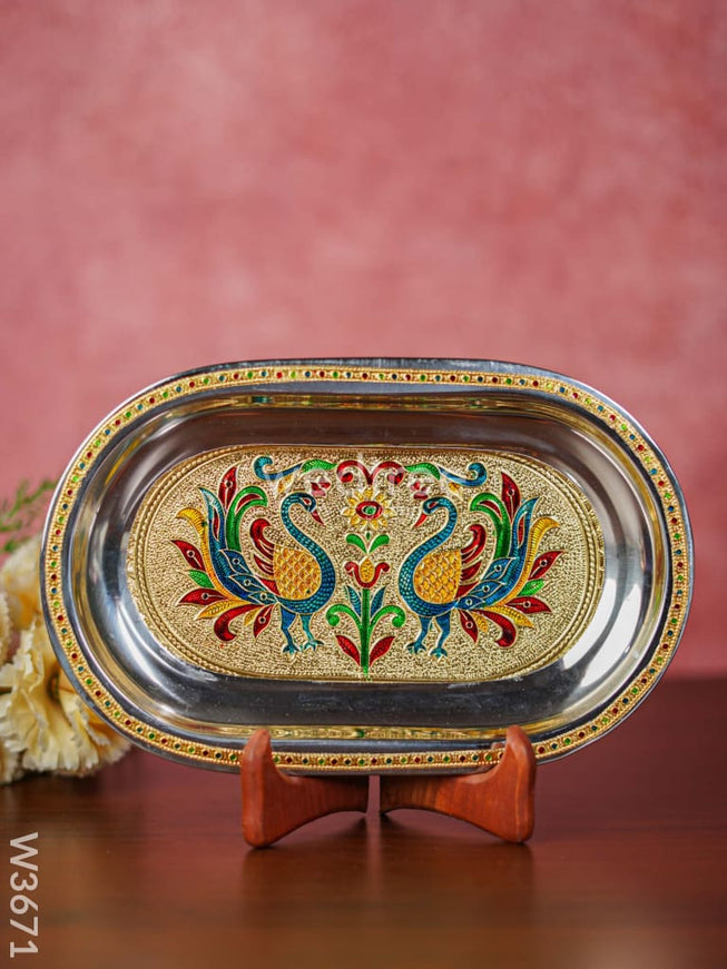 Meenakari Oval Plate 10 inch - W3671