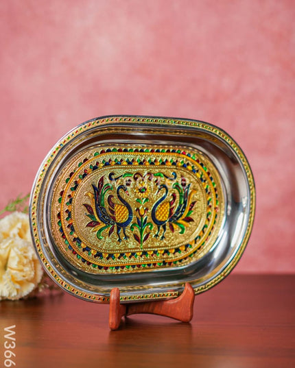 Meenakari Oval Plate 12 inch - W3669