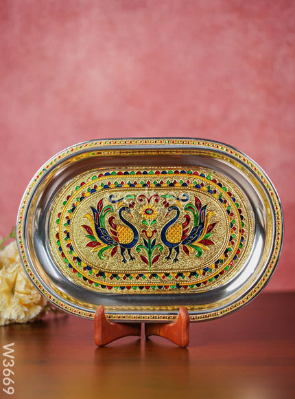 Meenakari Oval Plate 12 inch - W3669