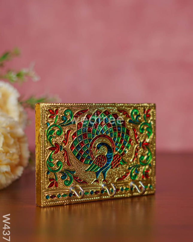 Meenakari Peacock Key Hanger - Small - W4373