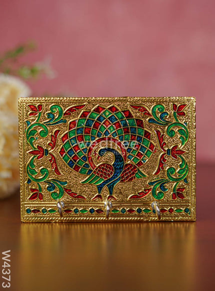 Meenakari Peacock Key Hanger - Small - W4373