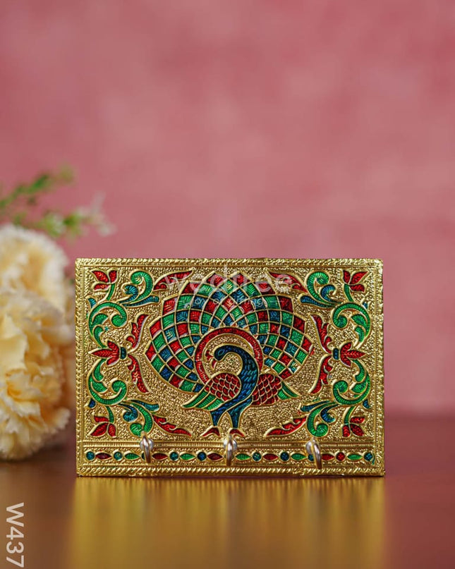 Meenakari Peacock Key Hanger - Small - W4373
