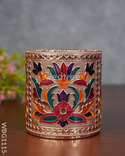 Meenakari Pen Stand With Floral Design - WBG1115