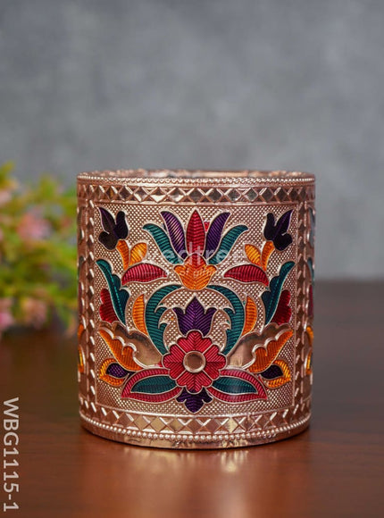 Meenakari Pen Stand With Floral Design - WBG1115