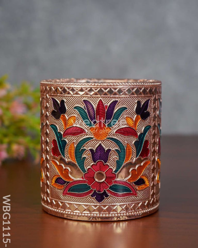 Meenakari Pen Stand With Floral Design - WBG1115