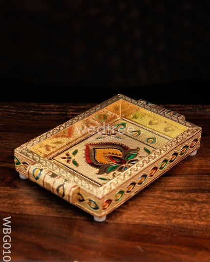 Meenakari Tray with Deepam Design - 6 inch - WBG0102