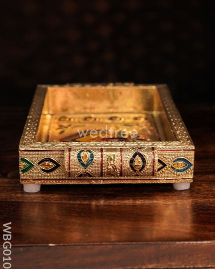 Meenakari Tray with Deepam Design - 6 inch - WBG0102