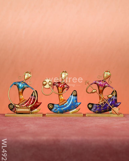 Metal Handpainted Musician - Set of 3 - WL4925