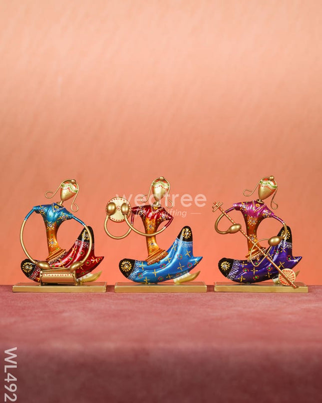 Metal Handpainted Musician - Set of 3 - WL4925