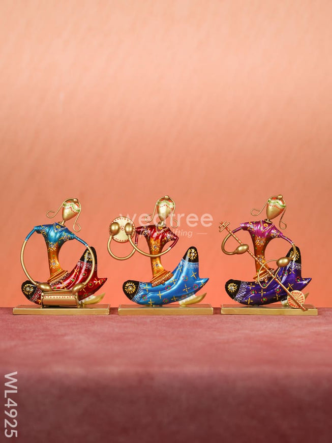 Metal Handpainted Musician - Set of 3 - WL4925