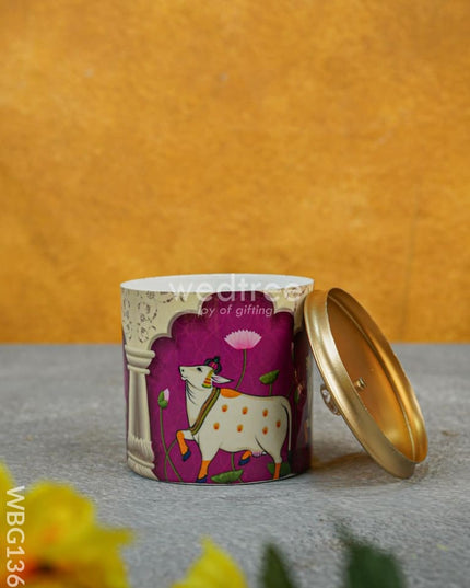 Metal Pichwai Dry Fruit Jar - WBG1369