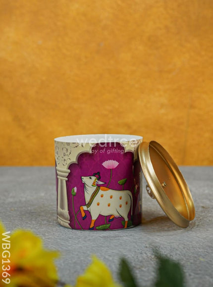 Metal Pichwai Dry Fruit Jar - WBG1369