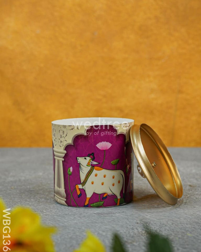 Metal Pichwai Dry Fruit Jar - WBG1369