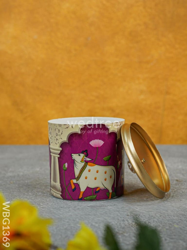 Metal Pichwai Dry Fruit Jar - WBG1369