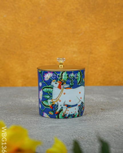 Metal Pichwai Dry Fruit Jar - WBG1369