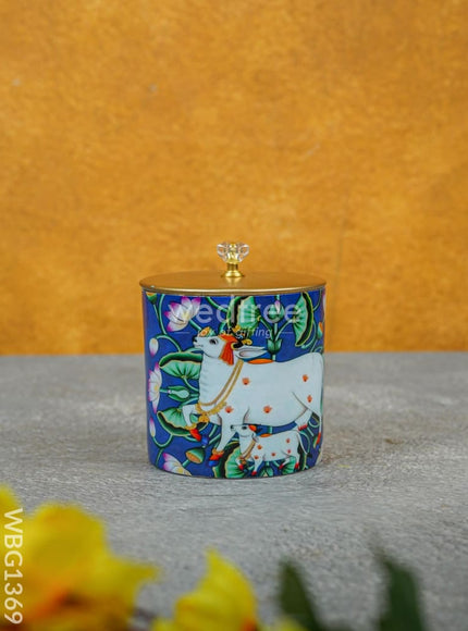 Metal Pichwai Dry Fruit Jar - WBG1369