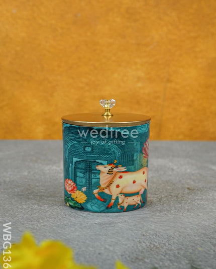 Metal Pichwai Dry Fruit Jar - WBG1369