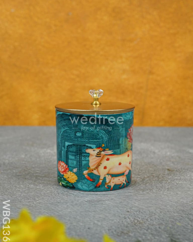 Metal Pichwai Dry Fruit Jar - WBG1369