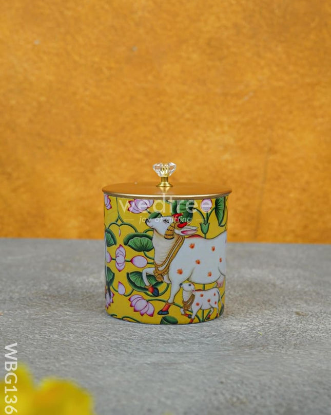Metal Pichwai Dry Fruit Jar - WBG1369