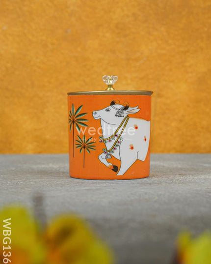 Metal Pichwai Dry Fruit Jar - WBG1369
