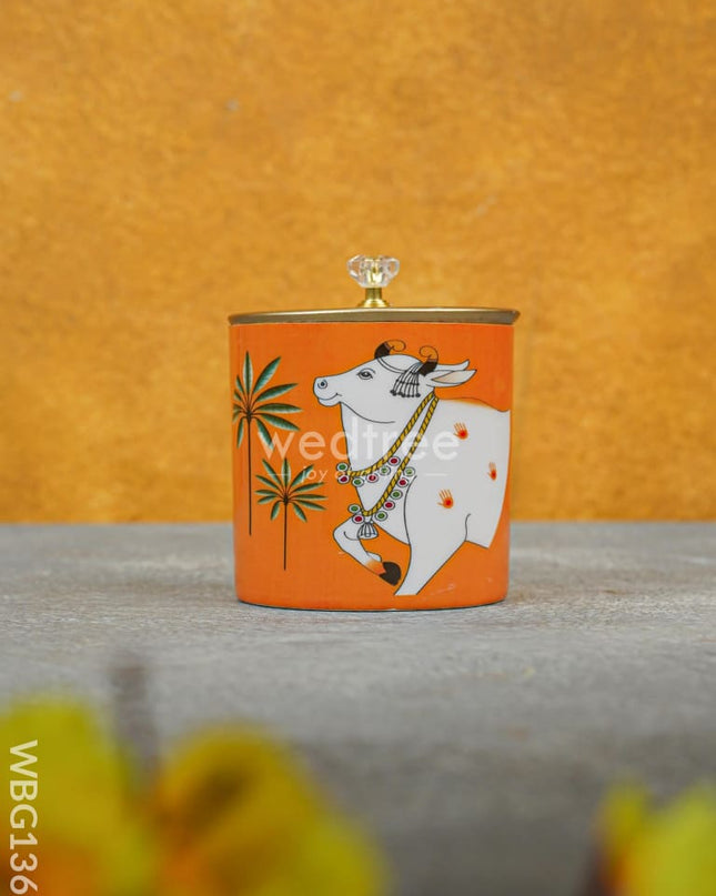 Metal Pichwai Dry Fruit Jar - WBG1369