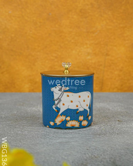 Metal Pichwai Dry Fruit Jar - WBG1369