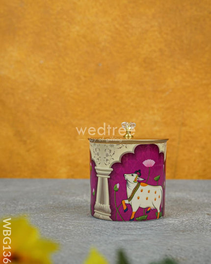 Metal Pichwai Dry Fruit Jar - WBG1369