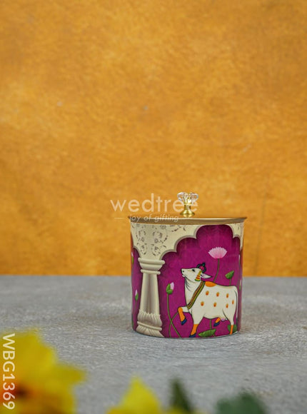 Metal Pichwai Dry Fruit Jar - WBG1369