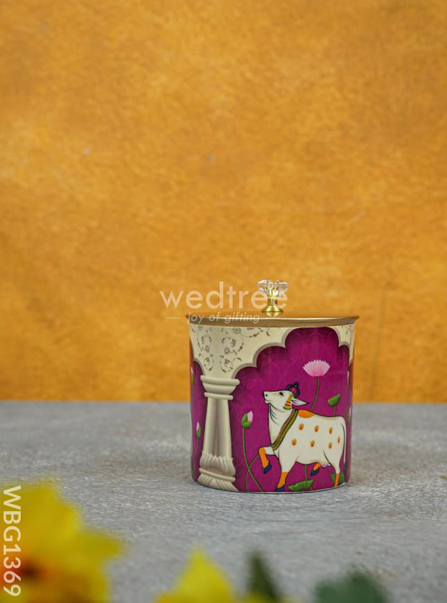 Metal Pichwai Dry Fruit Jar - WBG1369