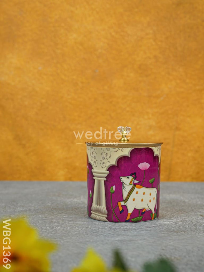 Metal Pichwai Dry Fruit Jar - WBG1369