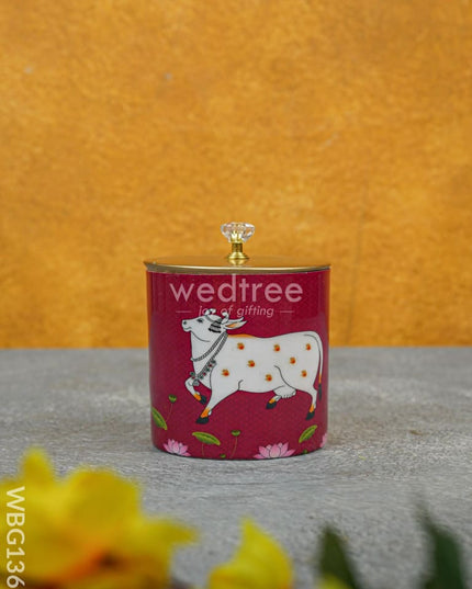 Metal Pichwai Dry Fruit Jar - WBG1369