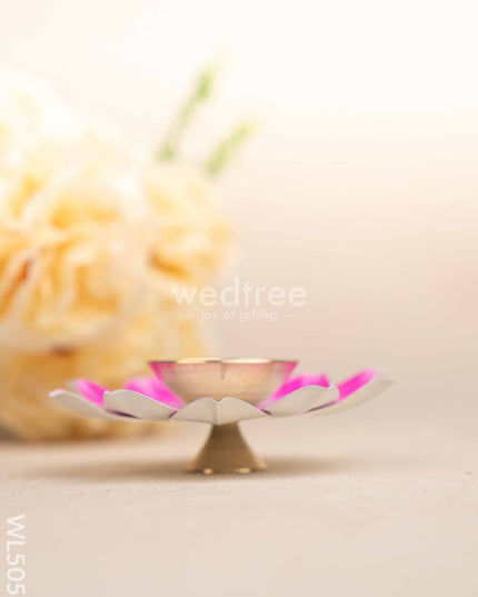 Mugal Art Themed Metal Tray with Dry Fruit Jar and Diya Set - WL5055