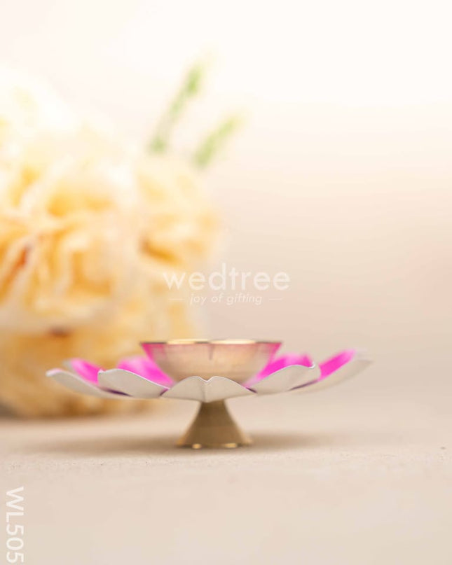 Mugal Art Themed Metal Tray with Dry Fruit Jar and Diya Set - WL5055